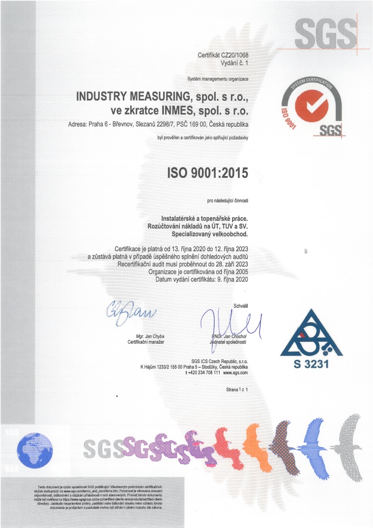 Certifikát ISO 9001:2015